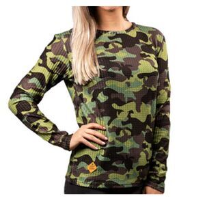 Simply Southern Women's Camo Waffle Weave Soft Top, New